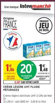 CRÈME LÉGÈRE UHT FLUIDE PÂTURAGES