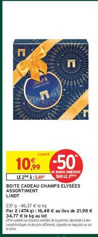 BOITE CADEAU CHAMPS ELYSÉES ASSORTIMENT LINDT