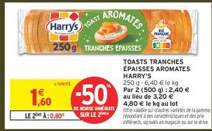 TOASTS TRANCHES ÉPAISSES AROMATES HARRY'S