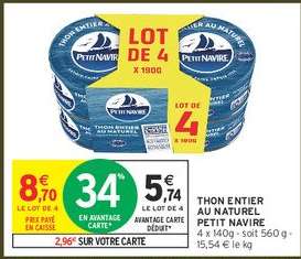 Thon entier au naturel 'Petit Navire'