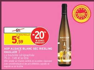AOP ALSACE BLANC SEC RIESLING HAULLER