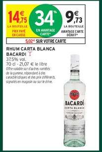RHUM CARTA BLANCA BACARDI