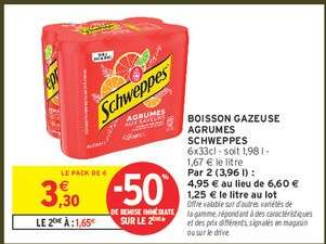 BOISSON GAZEUSE AGRUMES SCHWEPPES