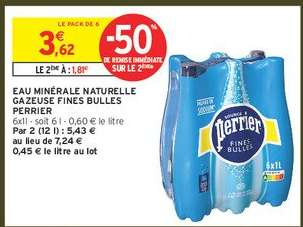 EAU MINÉRALE NATURELLE GAZEUSE FINES BULLES PERRIER