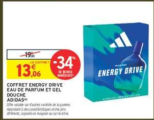 COFFRET ENERGY DRIVE EAU DE PARFUM ET GEL DOUCHE ADIDAS