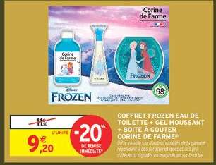 COFFRET FROZEN EAU DE TOILETTE + GEL MOUSSANT + BOÎTE À GOÛTER CORINE DE FARME