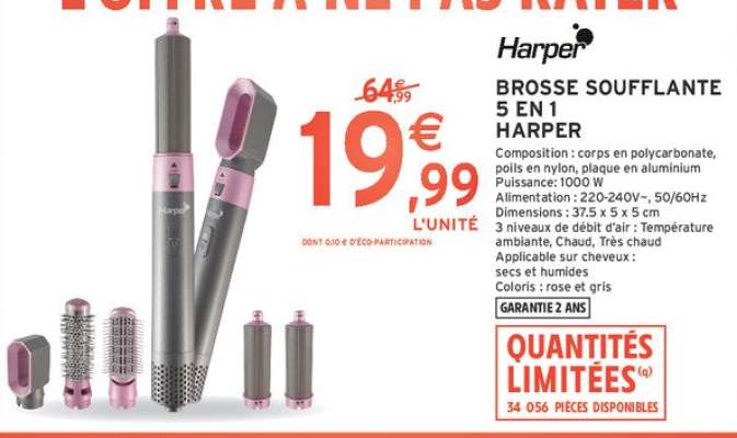 BROSSE SOUFFLANTE 5 EN 1 HARPER
