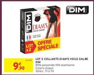 LOT 2 COLLANTS DIAM'S VOILE GALBE DIM
