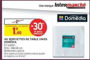 40 SERVIETTES DE TABLE UNIES DOMÉDIA