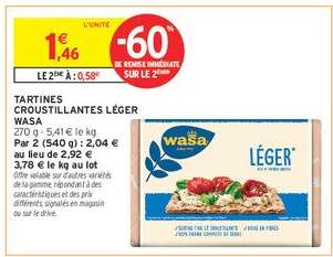 TARTINES CROUSTILLANTES LÉGER WASA