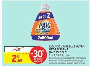 Liquide Vaisselle Ultra Dégraissant Paic Excel