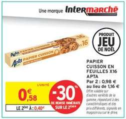 PAPIER CUISSON EN FEUILLES X16 APTA