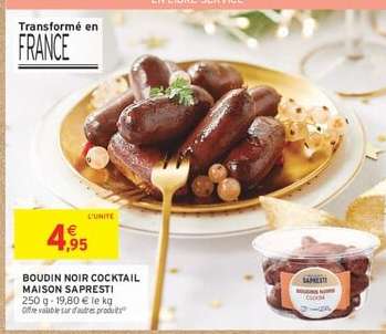 BOUDIN NOIR COCKTAIL MAISON SAPRESTI