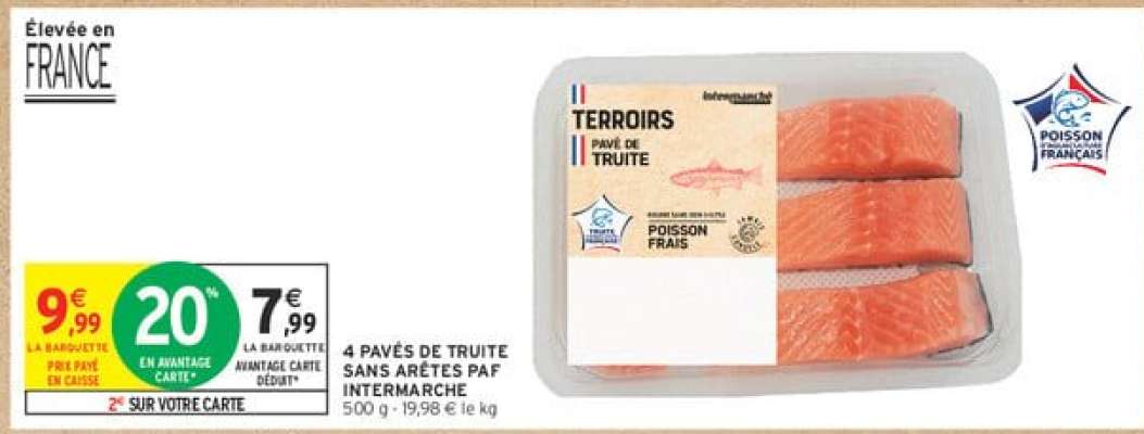 4 pavés de truite sans arêtes PAF Intermarché