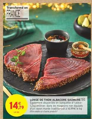 LONGE DE THON ALBACORE SAUMURÉ
