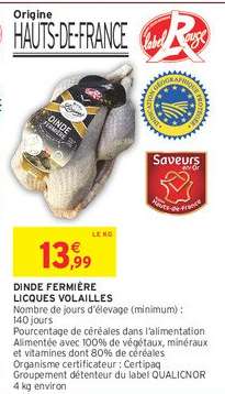 DINDE FERMIÈRE LIQUES VOLAILLES
