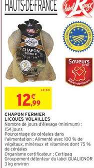 Chapon Fermier Licques Volailles