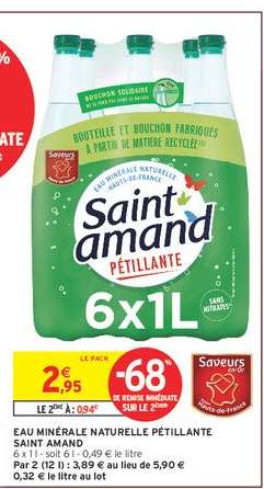 Eau Minérale Naturelle Pétillante 'Saint Amand'