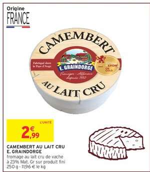 CAMEMBERT AU LAIT CRU E. GRAINDORGE
