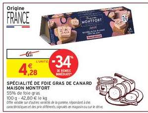 SPÉCIALITÉ DE FOIE GRAS DE CANARD MAISON MONTFORT