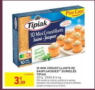 10 Mini Croustillants de Saint-Jacques Surgelés Tipiak