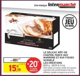 Le Délicat, Rôti de Chapon, Farce aux Marrons et aux Figues Surgelé