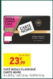 Café Moulu Classique Carte Noire