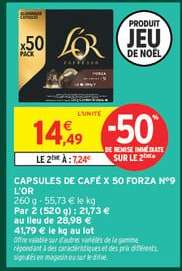 CAPSULES DE CAFÉ X 50 FORZA N°9 L'OR