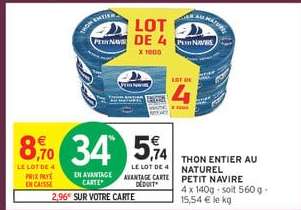 Thon entier au naturel 'Petit Navire'