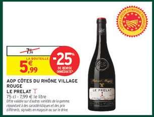 AOP Côtes du Rhône Village Rouge Le Prelat