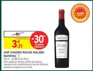 AOP CAHORS ROUGE MALBEC MATAYAC