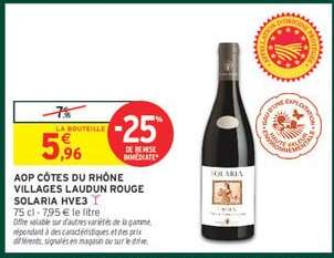 AOP CÔTES DU RHÔNE VILLAGES LAUDUN ROUGE SOLARIA HVE3