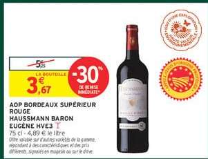 AOP Bordeaux Supérieur Rouge Haussmann Baron Eugène HVE3