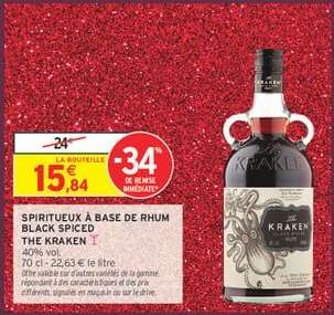 SPIRITUEUX À BASE DE RHUM BLACK SPICED THE KRAKEN