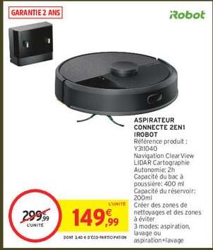 Aspirateur Connecté 2en1 iRobot
