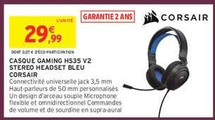CASQUE GAMING HS35 V2 STEREO HEADSET BLEU CORSAIR