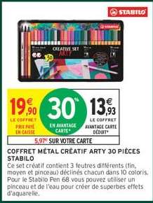 Coffret Métal Créatif Arty 30 Pièces Stabilo