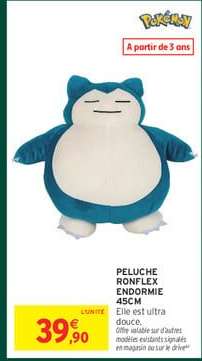 Peluche Ronflex Endormie 45cm
