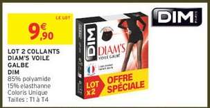 Lot 2 Collants Diam's Voile Galbe