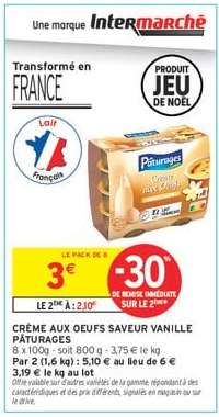 CRÈME AUX OEUFS SAVEUR VANILLE PÂTURAGES