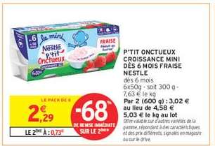 P'tit Onctueux Croissance Mini Dès 6 Mois Fraise Nestlé