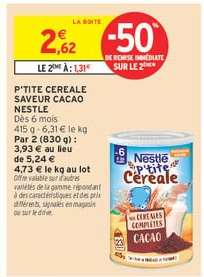 P'TITE CEREALE SAVEUR CACAO NESTLE