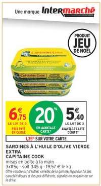 SARDINES À L'HUILE D'OLIVE VIERGE EXTRA CAPITAINE COOK