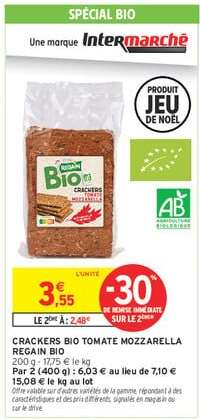 CRACKERS BIO TOMATE MOZZARELLA REGAIN BIO