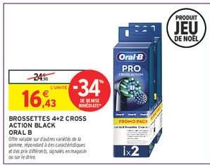 Brossettes 4+2 Cross Action Black Oral B