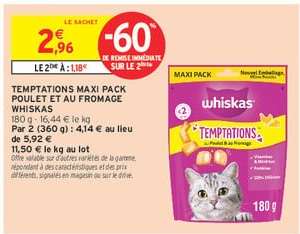 TEMPTATIONS MAXI PACK POULET ET AU FROMAGE WHISKAS