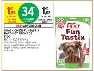 SNACK CHIEN FUNTASTIX BACON ET FROMAGE