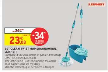 SET CLEAN TWIST MOP ERGONOMIQUE LEIFHEIT