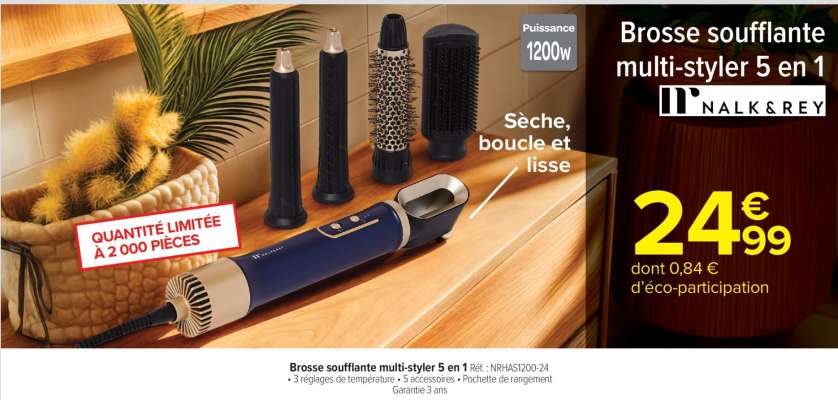 Brosse soufflante multi-styler 5 en 1