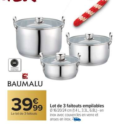 Le lot de 3 faitouts